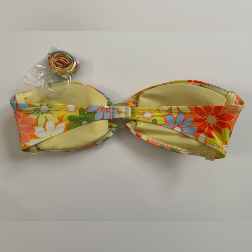 Wild Fable Women’s Floral Bikini Top NWOT Size XL Orange Green Summer Swimsuit - Picture 4 of 4